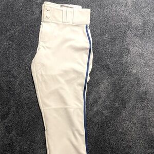 Champro Girls XL softball pants. Brand new. White with royal blue stripe